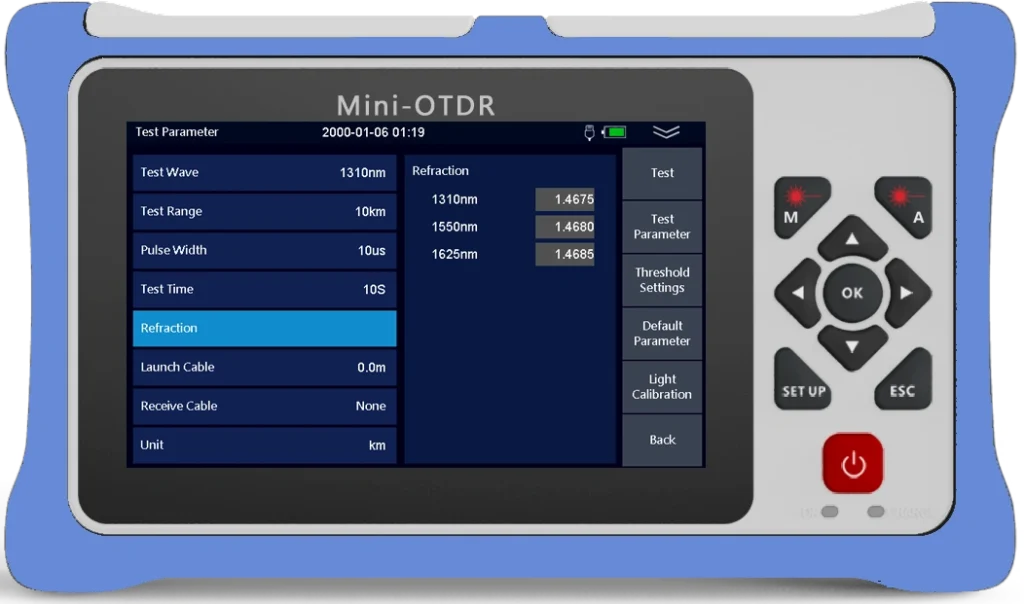 980RTC 미니 OTDR 광섬유 측정기