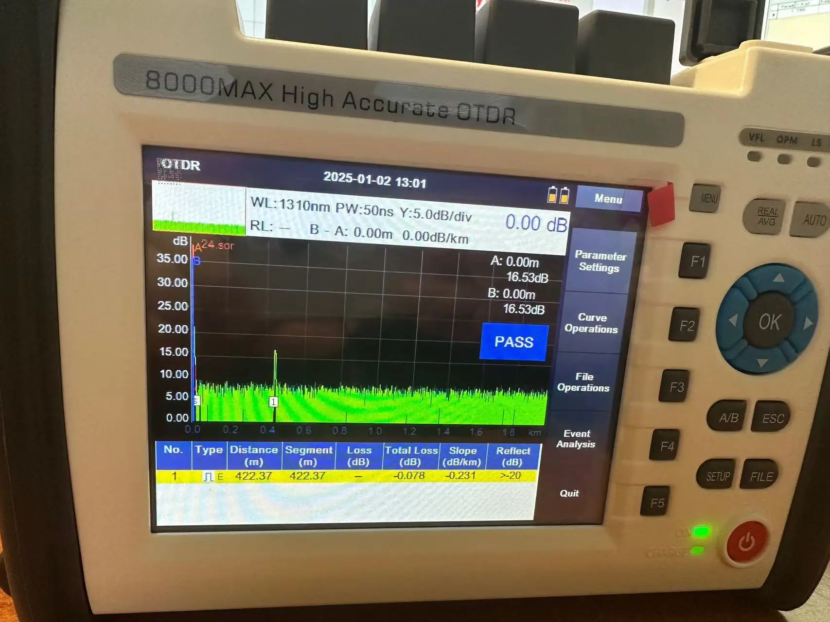 FirstFiber 8000MAX OTDR 광섬유 리플렉토미터