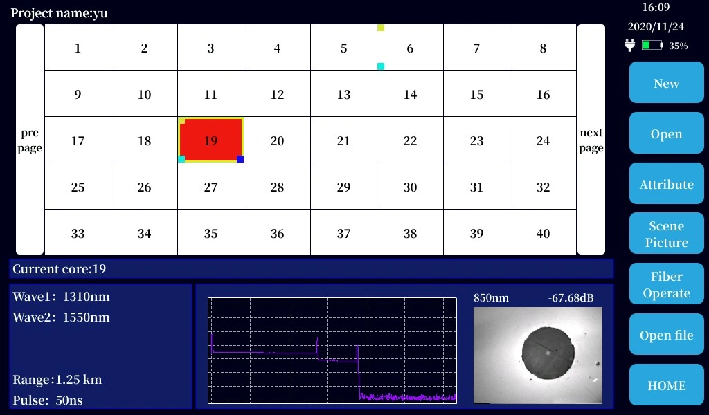 H720 OTDR 광섬유 다중코어 테스트
