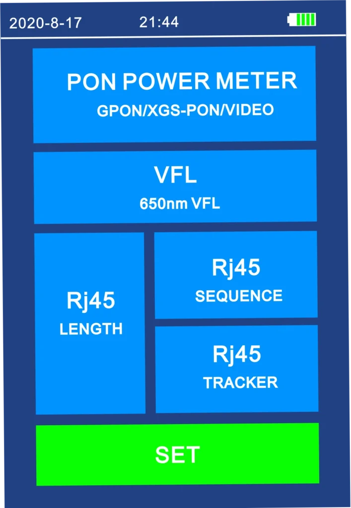 GPON XGS-PON VFL RJ45 통합 테스터