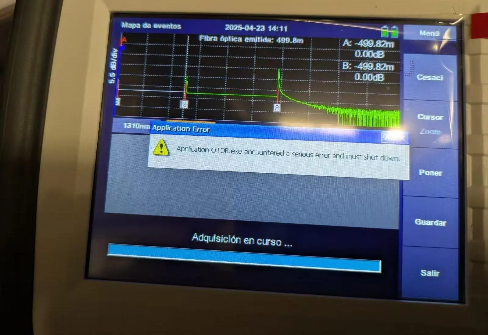 8000MAX OTDR, 소프트웨어 버그, 업데이트.