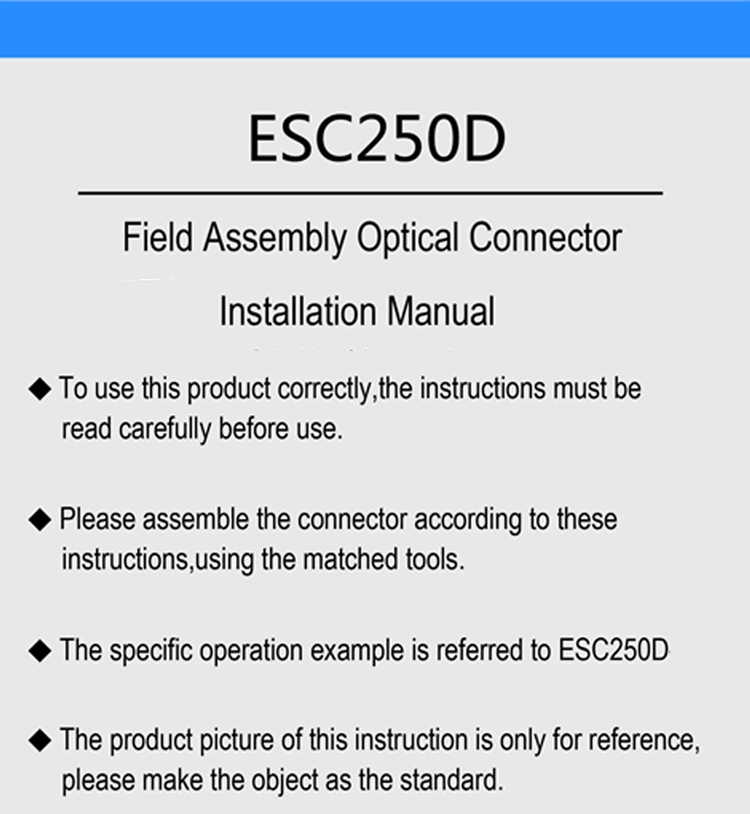ESC25D-APC SC/APC 고속 광섬유 커넥터 설치 안내