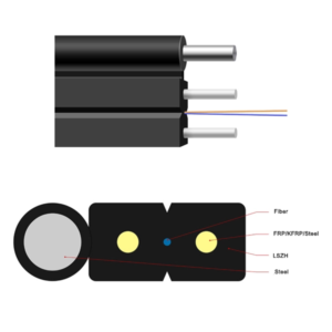 FTTH-ODC 옥외용 FTTH 평형 드롭 케이블 2x5mm