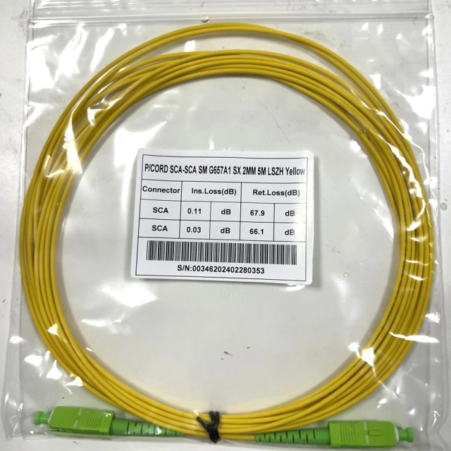 SC APC G657A1 단일 모드 LSZH 광섬유 패치 코드