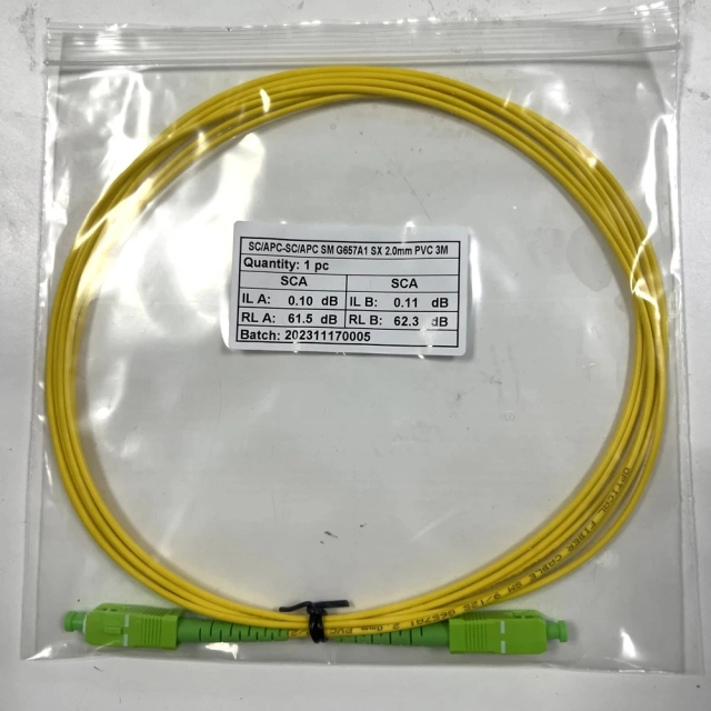 SC APC G657A1 단일 모드 LSZH 광섬유 패치 코드