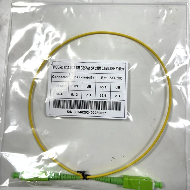 SC APC G657A1 단일모드 LSZH 광 패치 코드