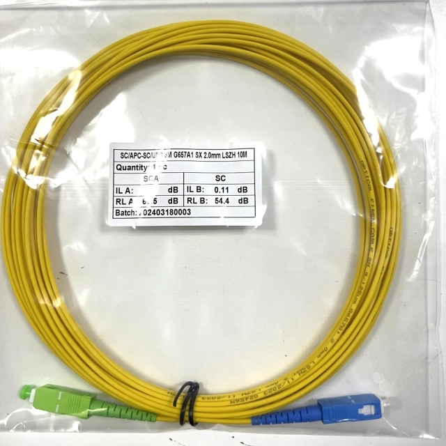 SC/APC-SC/UPC G657A1 단일 모드 LSZH 광 패치코드