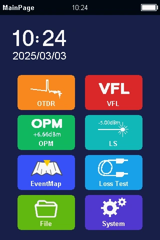 TN1700 마이크로 OTDR 광학 테스터 인터페이스